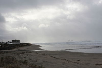 Scenic view of beach against sky