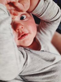 Close-up portrait of cute baby