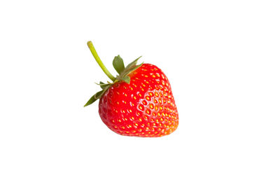 Close-up of strawberry against white background