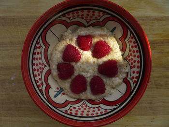 Close-up of dessert in plate on table