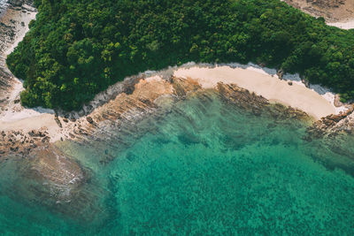 High angle view of sea waves