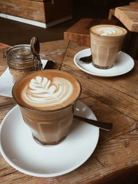 Coffee cup on table