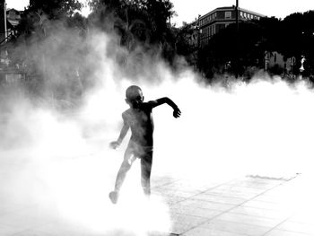 Full length of man playing at sunny day