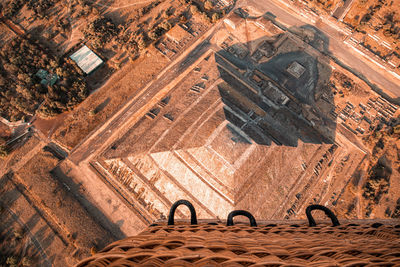 High angle view of cars on road