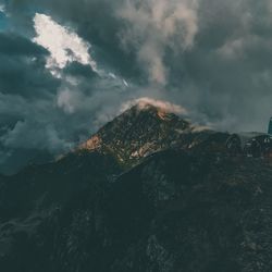 Low angle view of mountain against sky