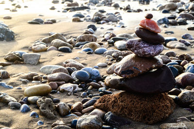 Stack of stones on beach