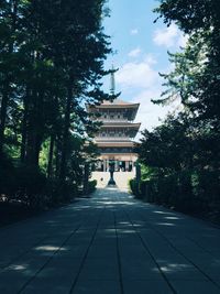 View of japanese temple against sky