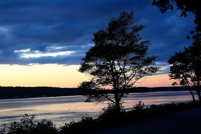 Scenic view of sea at sunset