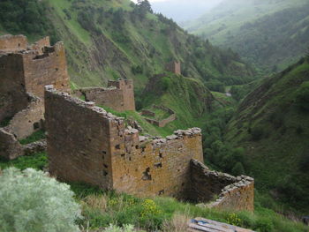 View of fort against mountain