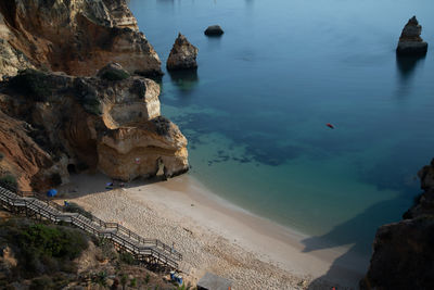 High angle view of beach