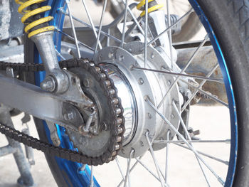 Close-up of bicycle wheel