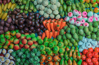 Various fruits for sale at market stall