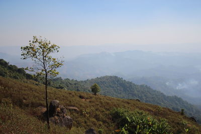 Scenic view of mountains against sky