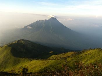 Scenic view of mountains against sky