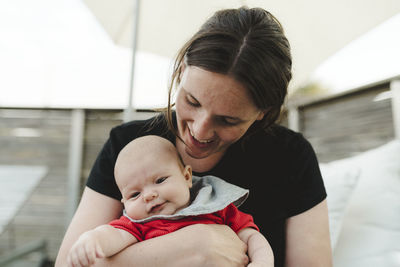 Portrait of mother and daughter