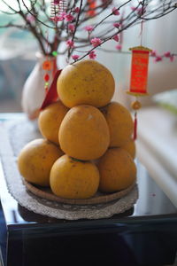 Close-up of fruits on table