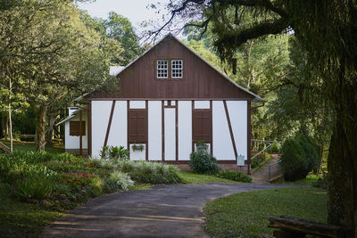 House against trees