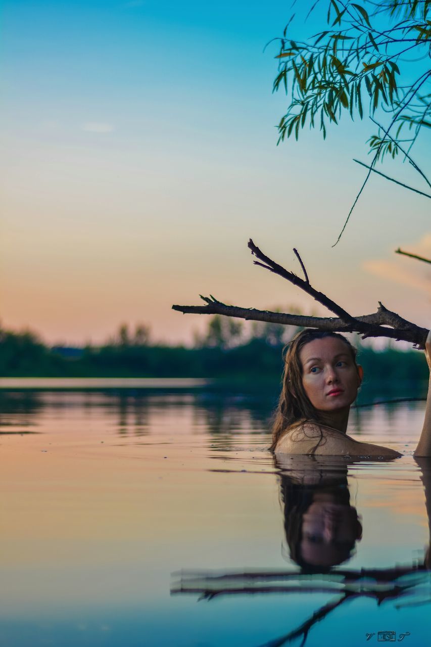 VIEW OF LAKE AT SUNSET