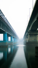 Bridge over river against clear sky