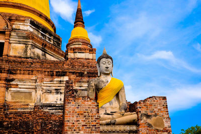 Low angle view of traditional building against sky