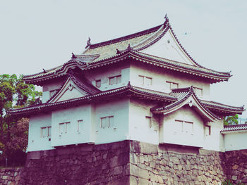 Low angle view of roof against clear sky