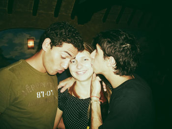 Young couple smiling