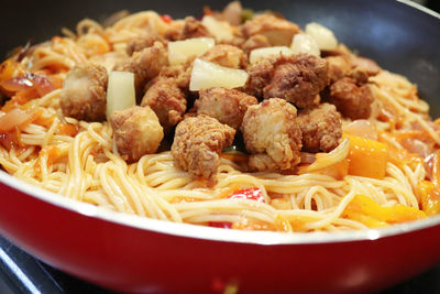 Close-up of served food in bowl