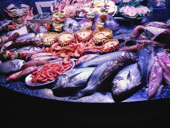 Close-up of fish for sale in market