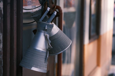 Close-up of metallic railing