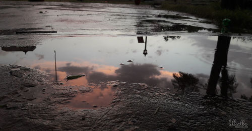 Reflection of clouds in lake