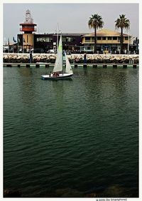 Boat sailing in sea