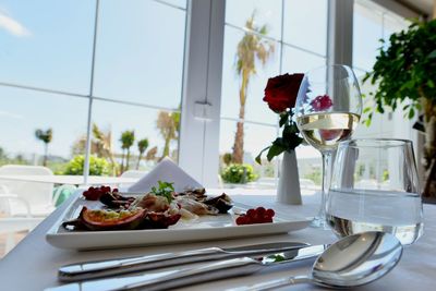 View of food on table