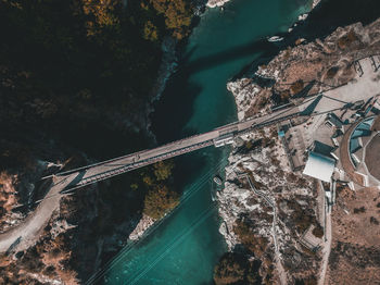 High angle view of bridge over river