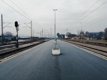 Railroad tracks against sky