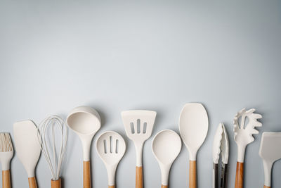 Directly above shot of spoons on table