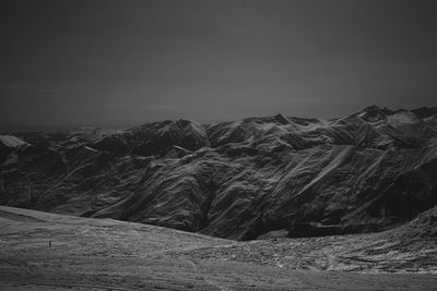 Scenic view of mountains against clear sky