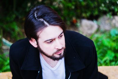 Close-up of thoughtful man looking away