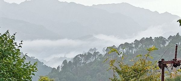 Panoramic view of mountains against sky