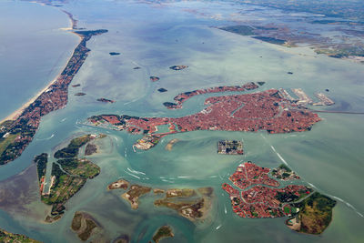 High angle view of island in sea