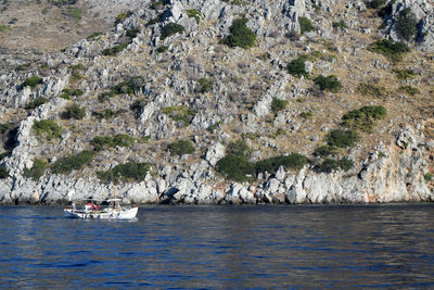 Scenic view of sea and rocks