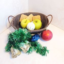 High angle view of christmas decorations on table