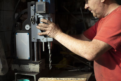 Man working in machine