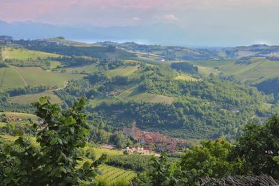 High angle view of landscape against sky