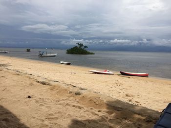 Scenic view of beach against sky