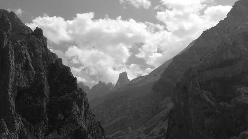 Panoramic view of landscape and mountains against sky