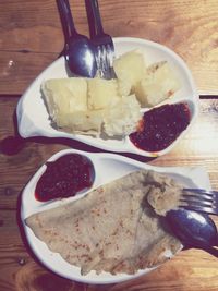 Close-up of served food