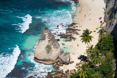 High angle view of beach