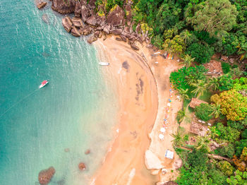 High angle view of beach