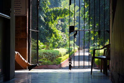 Swimming pool by window