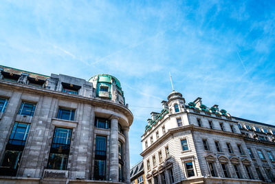 Low angle view of old buildings in regent street in london